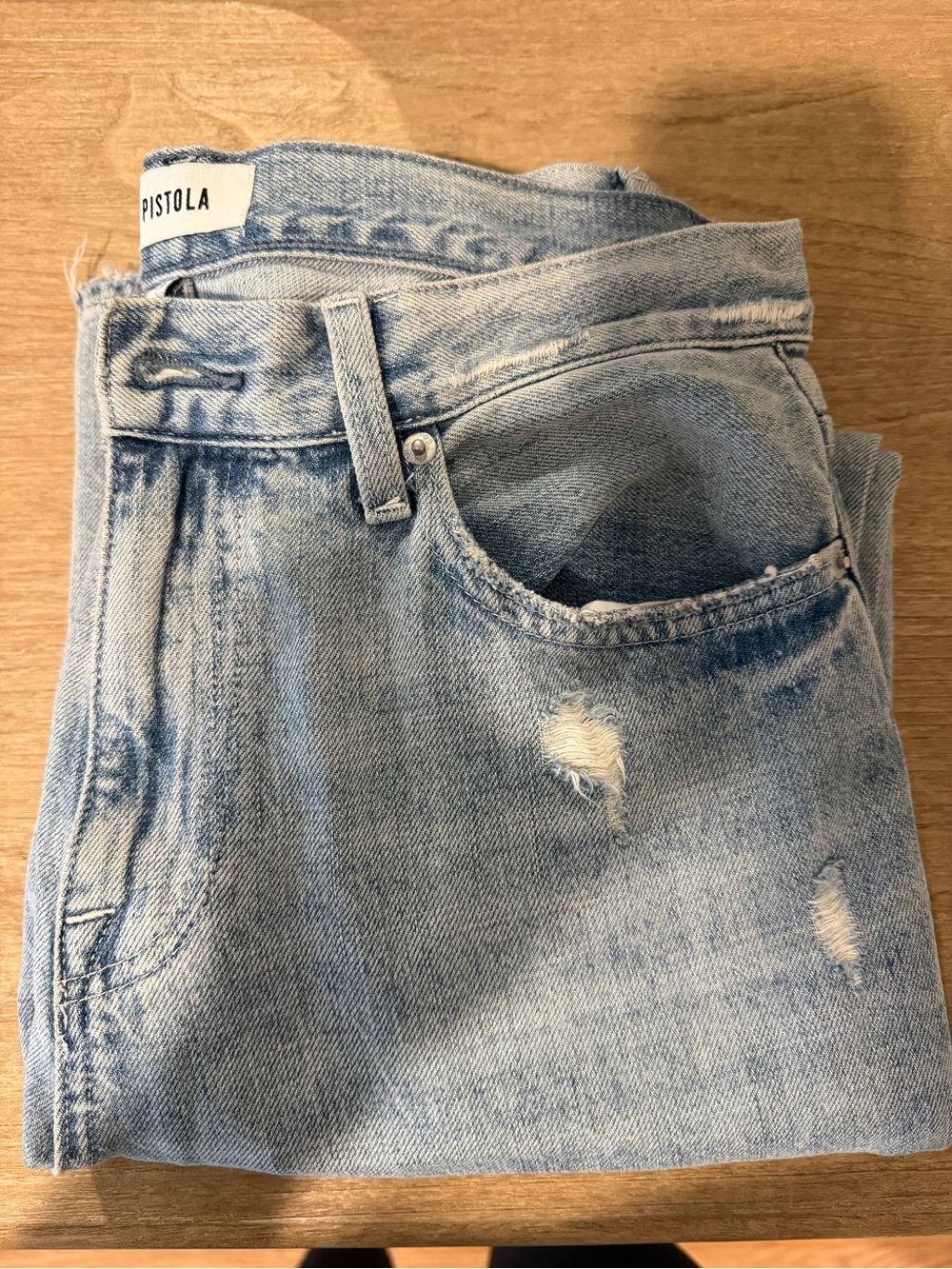 Pistola Light Blue Distressed Women’s Jeans, size 29